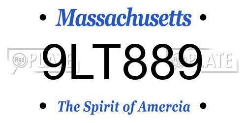 9LT889 Massachusetts License Plate