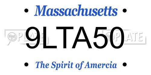 9LTA50 Massachusetts License Plate