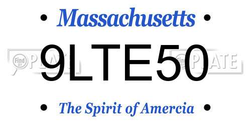 9LTE50 Massachusetts License Plate