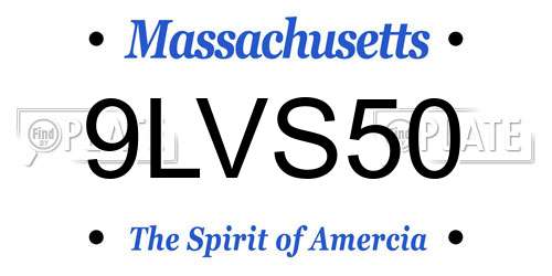 9LVS50 Massachusetts License Plate