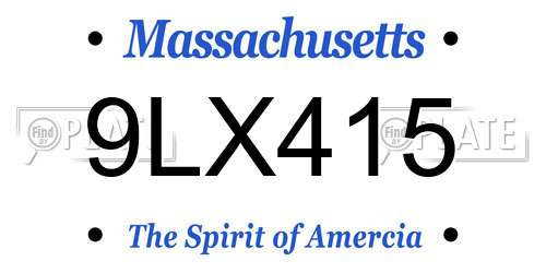 9LX415 Massachusetts License Plate