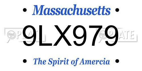 9LX979 Massachusetts License Plate