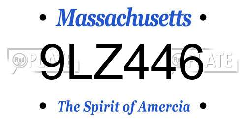 9LZ446 Massachusetts License Plate