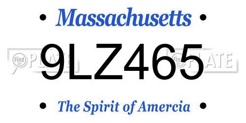 9LZ465 Massachusetts License Plate