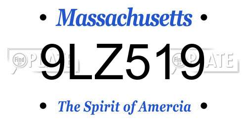 9LZ519 Massachusetts License Plate