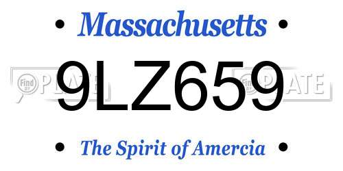 9LZ659 Massachusetts License Plate