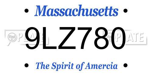 9LZ780 Massachusetts License Plate