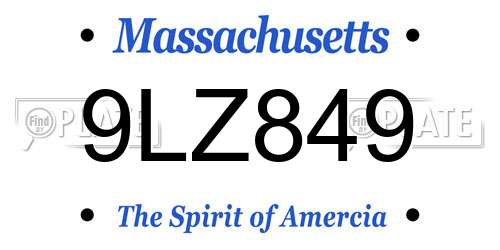 9LZ849 Massachusetts License Plate