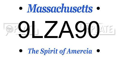 9LZA90 Massachusetts License Plate