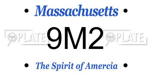9M2 Massachusetts License Plate