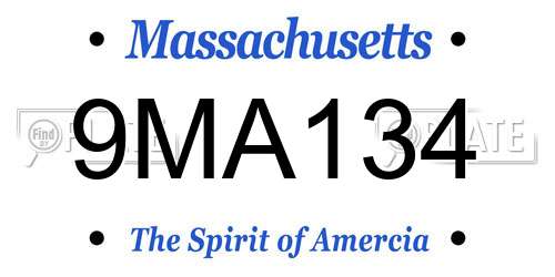 9MA134 Massachusetts License Plate