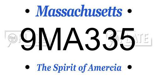 9MA335 Massachusetts License Plate