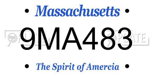9MA483 Massachusetts License Plate