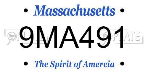 9MA491 Massachusetts License Plate