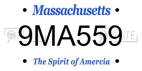 9MA559 Massachusetts License Plate