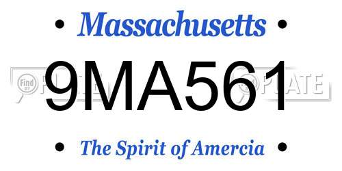 9MA561 Massachusetts License Plate