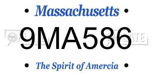 9MA586 Massachusetts License Plate