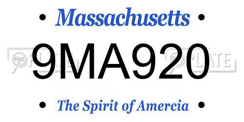 9MA920 Massachusetts License Plate