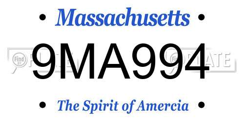 9MA994 Massachusetts License Plate