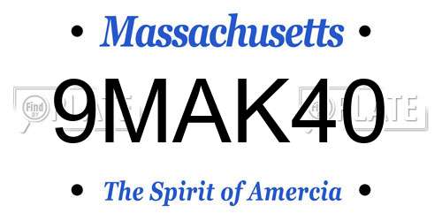 9MAK40 Massachusetts License Plate