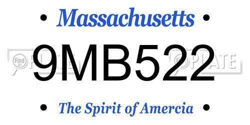 9MB522 Massachusetts License Plate
