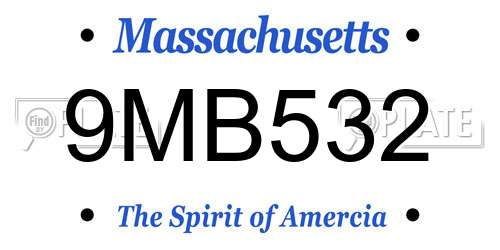 9MB532 Massachusetts License Plate