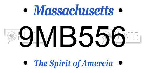 9MB556 Massachusetts License Plate