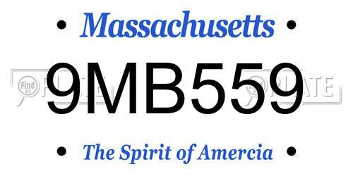9MB559 Massachusetts License Plate