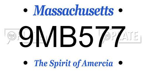 9MB577 Massachusetts License Plate