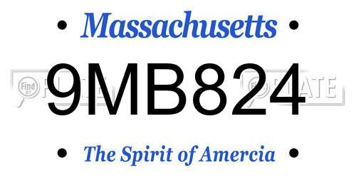 9MB824 Massachusetts License Plate