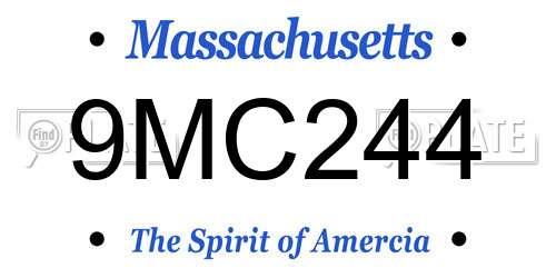 9MC244 Massachusetts License Plate
