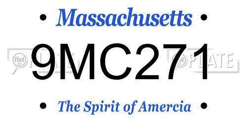 9MC271 Massachusetts License Plate