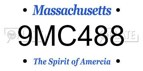 9MC488 Massachusetts License Plate