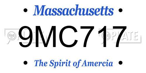 9MC717 Massachusetts License Plate