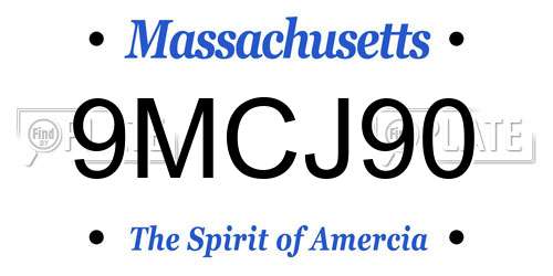 9MCJ90 Massachusetts License Plate