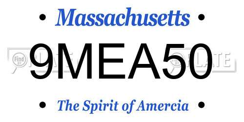 9MEA50 Massachusetts License Plate
