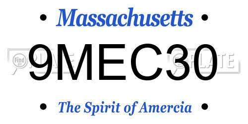9MEC30 Massachusetts License Plate