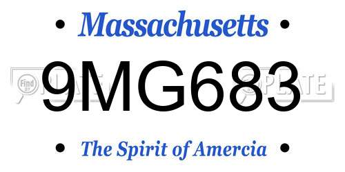 9MG683 Massachusetts License Plate