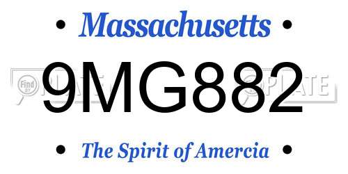 9MG882 Massachusetts License Plate