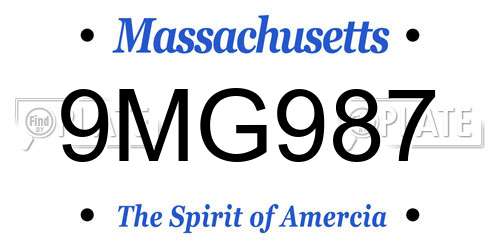 9MG987 Massachusetts License Plate