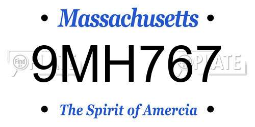 9MH767 Massachusetts License Plate