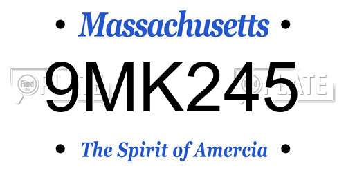 9MK245 Massachusetts License Plate