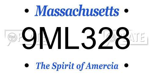 9ML328 Massachusetts License Plate