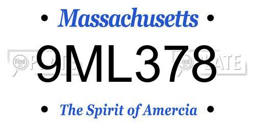 9ML378 Massachusetts License Plate