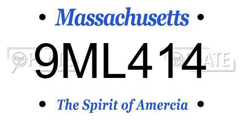 9ML414 Massachusetts License Plate