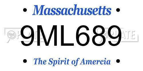 9ML689 Massachusetts License Plate