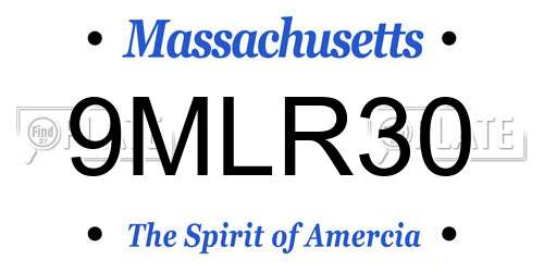 9MLR30 Massachusetts License Plate