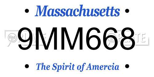 9MM668 Massachusetts License Plate