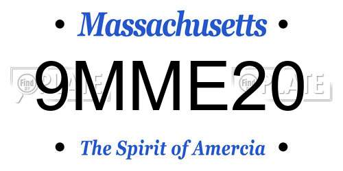 9MME20 Massachusetts License Plate