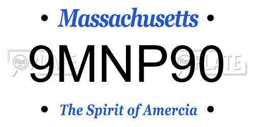 9MNP90 Massachusetts License Plate